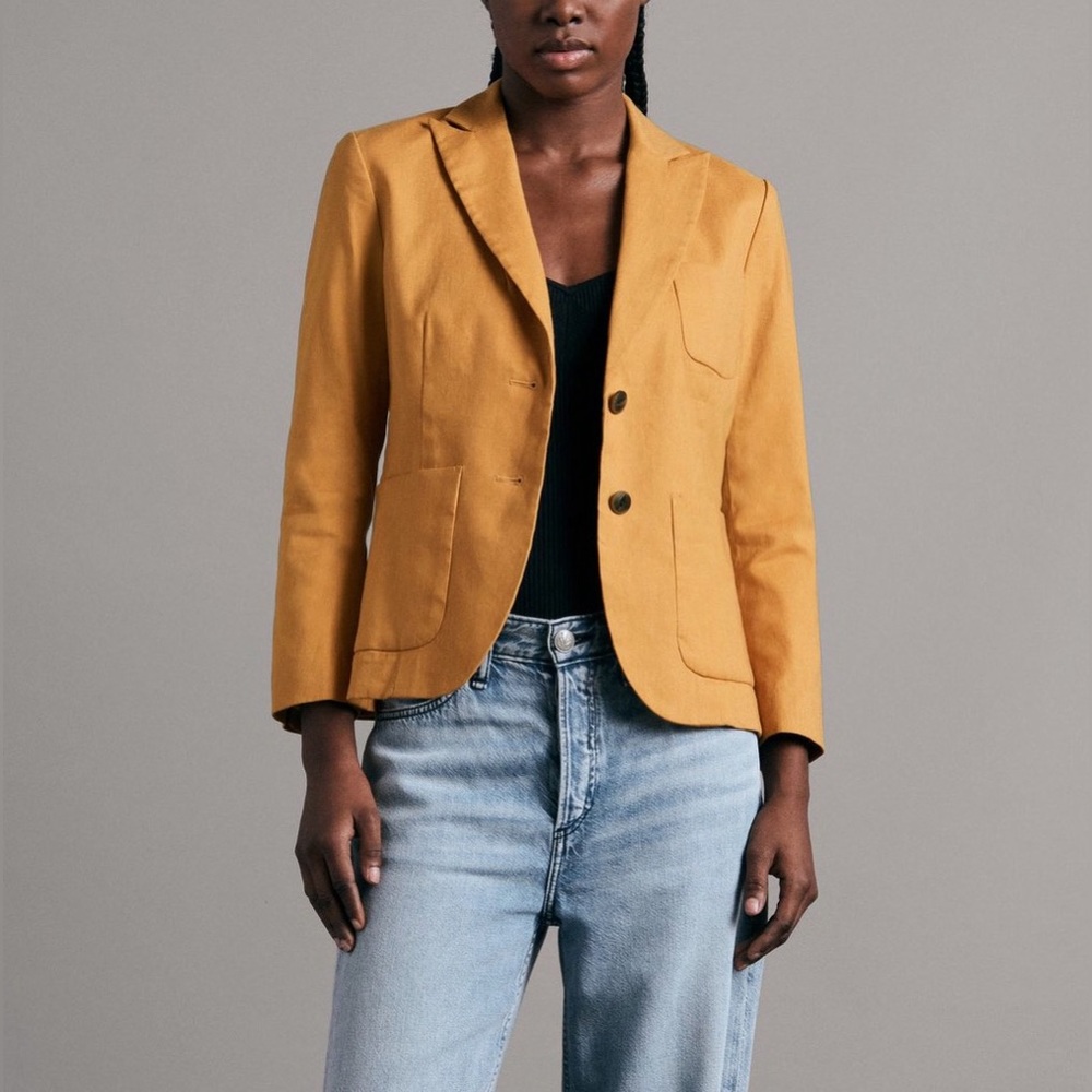 RAG & BONE Nancy Single-Breasted Linen-Blend Blazer in Putty - NWT